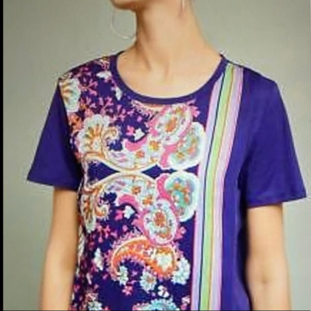 NWT Size Large Anthropologie Maeve Maddie Paisley Scarf Overlay Top